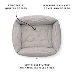 Charcoal Stripe Bolster Dog Bed