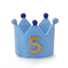 Light Blue Dog Birthday Crown + Numbers Set