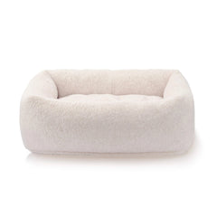 Ivory Recycled Sherpa Bolster Dog Bed