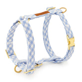 Sky Blue Gingham Dog Harness