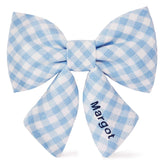 Sky Blue Gingham Lady Dog Bow