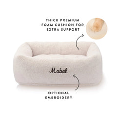 Ivory Recycled Sherpa Bolster Dog Bed