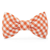 Cider Gingham Dog Bow Tie