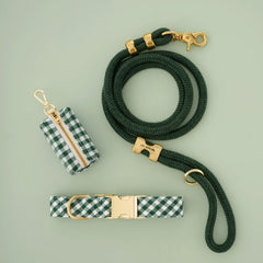 Evergreen Gingham Collar Walk Set
