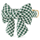 Evergreen Gingham Lady Bow Collar
