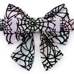 Holographic Spiderweb Lady Bow Collar