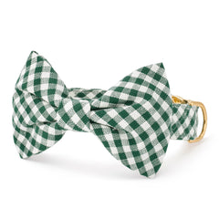 Evergreen Gingham Bow Tie Collar