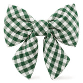 Evergreen Gingham Lady Dog Bow