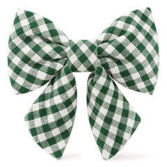 Evergreen Gingham Lady Dog Bow