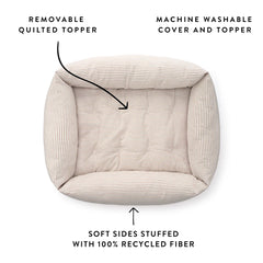 Mushroom Brown Stripe Bolster Dog Bed
