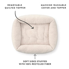 Ivory Recycled Sherpa Bolster Dog Bed