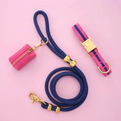Sloane Striped Webbing Collar Walk Set