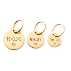Circle Pet ID Tag: Clover Icon