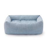Chambray Blue Bolster Dog Bed
