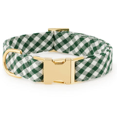 Evergreen Gingham Bow Tie Collar