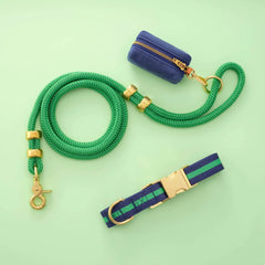 Camden Striped Webbing Collar Walk Set