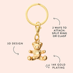 Gold Teddy Bear Collar Charm