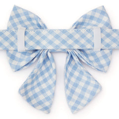 Sky Blue Gingham Lady Dog Bow