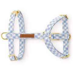 Sky Blue Gingham Dog Harness