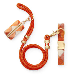 Pumpkin Spice Plaid Flannel Collar Walk Set