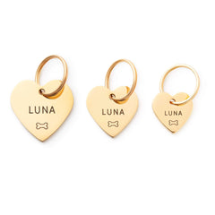 Heart Pet ID Tag: Bone Icon