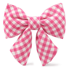 Hot Pink Gingham Lady Dog Bow