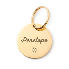 Circle Pet ID Tag: Flower Icon