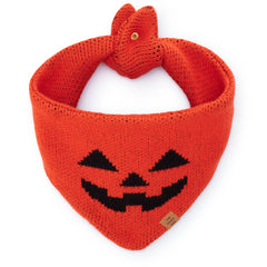 Jack-o’-Lantern Knit Dog Bandana