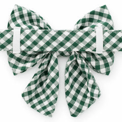 Evergreen Gingham Lady Bow Collar