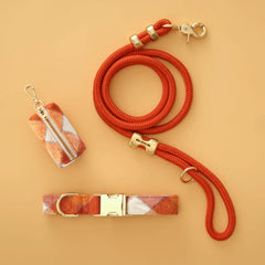 Pumpkin Spice Plaid Flannel Collar Walk Set
