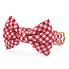 Red Gingham Bow Tie Collar