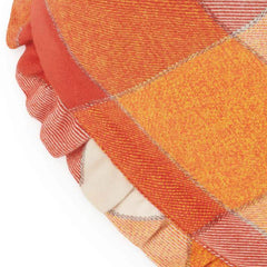 Pumpkin Spice Plaid Flannel Ruffled Dog Bandana