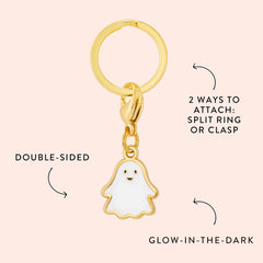 Glow-in-the-Dark Ghost Collar Charm