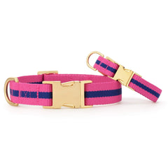 Sloane Striped Webbing Dog Collar