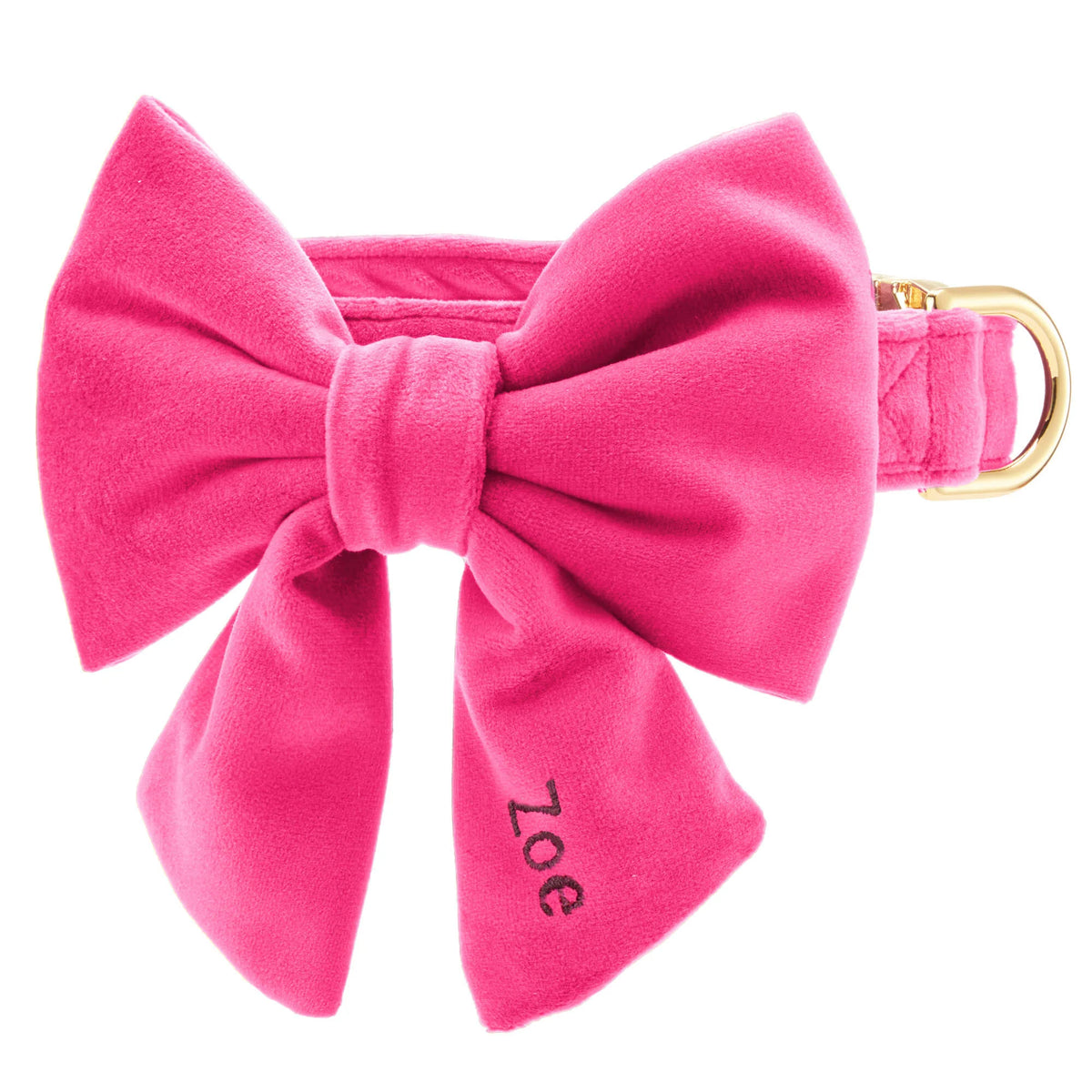 Hot Pink Velvet Lady Bow Collar