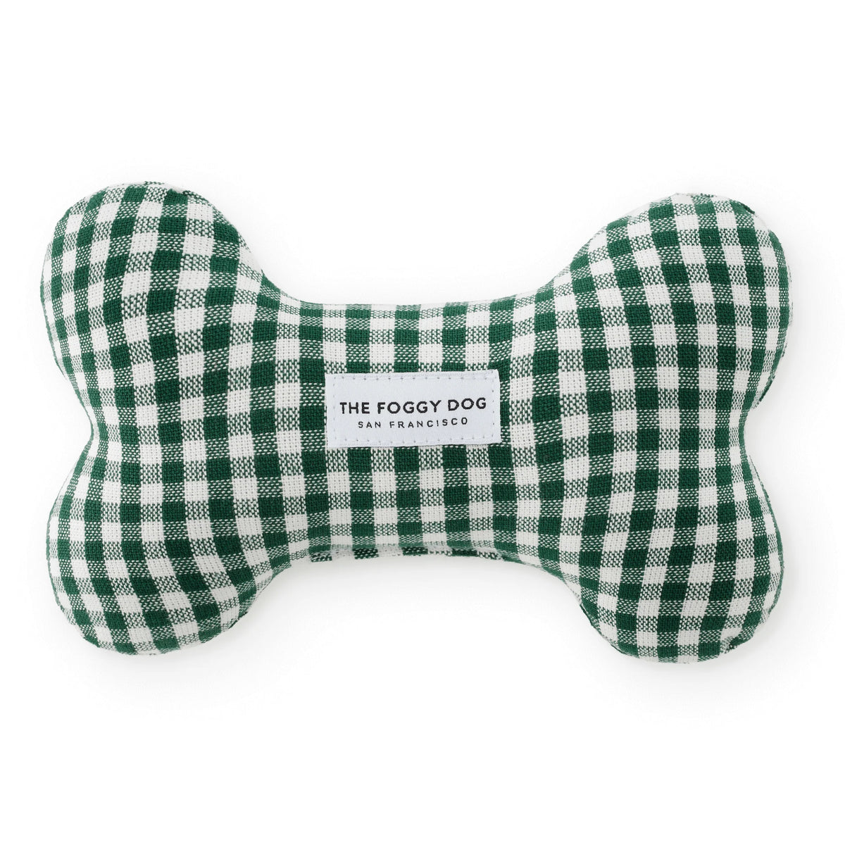 Evergreen Gingham Dog Squeaky Toy