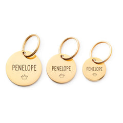 Circle Pet ID Tag: Crown Icon