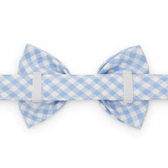 Sky Blue Gingham Bow Tie Collar