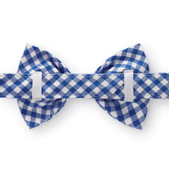 Lake Blue Gingham Bow Tie Collar