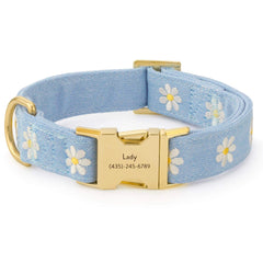 Daisy Embroidered Dog Collar