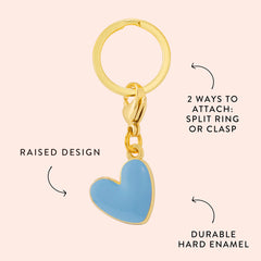 Blue Heart Collar Charm