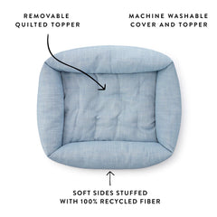Chambray Blue Bolster Dog Bed