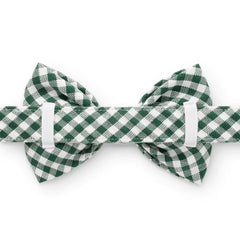 Evergreen Gingham Dog Bow Tie