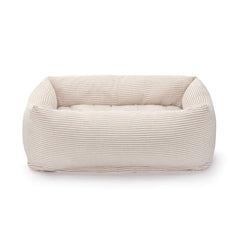Mushroom Brown Stripe Bolster Dog Bed