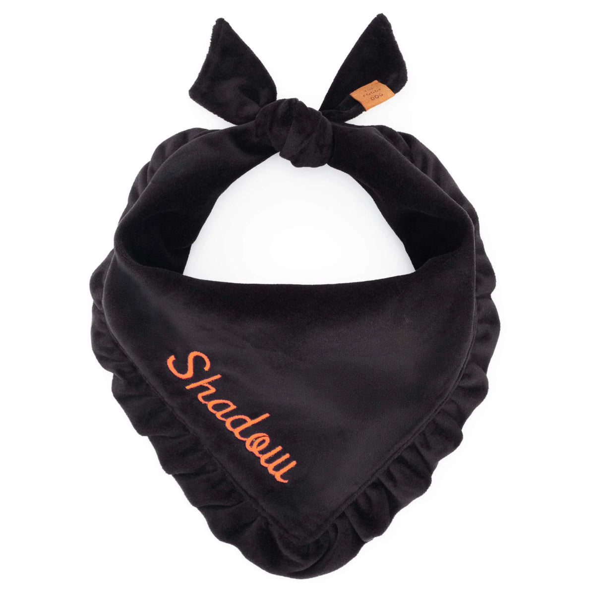 Black Velvet Ruffled Dog Bandana