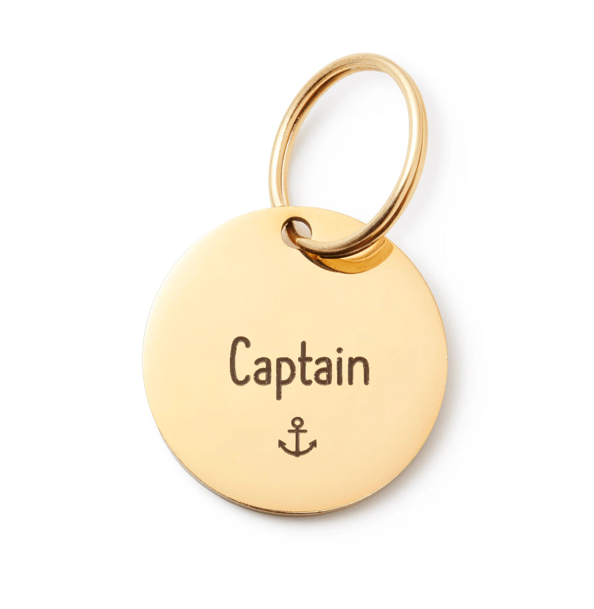 Circle Pet ID Tag: Anchor Icon