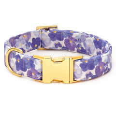 Pressed Pansies Dog Collar