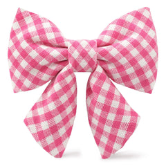 Hot Pink Gingham Lady Dog Bow