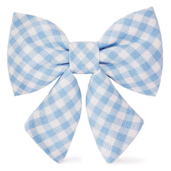 Sky Blue Gingham Lady Dog Bow
