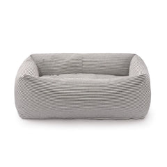Charcoal Stripe Bolster Dog Bed
